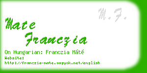 mate franczia business card