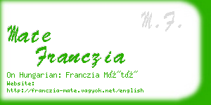 mate franczia business card